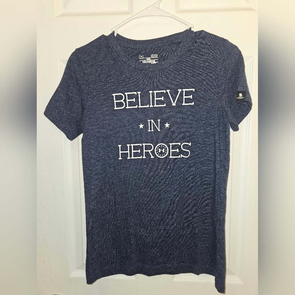 Under Armour Navy 'Believe in Heroes' Tee